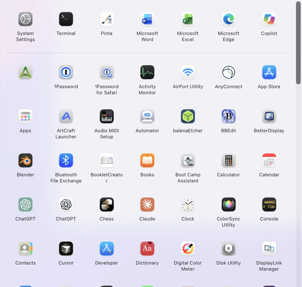 NewStart Modern application grid, one of three launcher styles