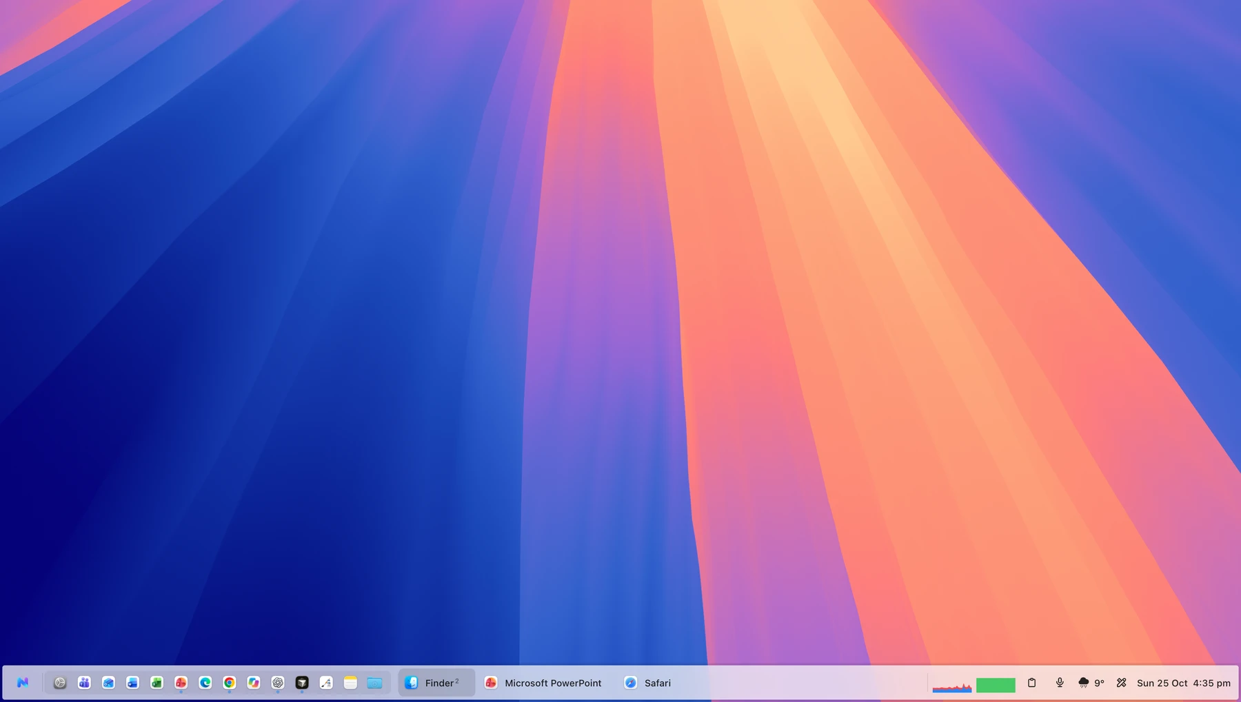 NewBar running on a clean Mac desktop, with pinned apps, running windows and everyday tools along the bottom